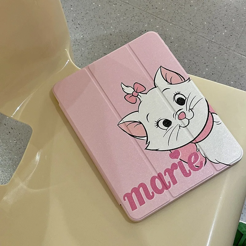 Cute Cat Case for iPad Pro 13Inch M4 2024 7th Generation Pro 12.9 Inch 6th/5th/4th Gen 2022 Air 13 11 Air5 Pencil Holder Cover