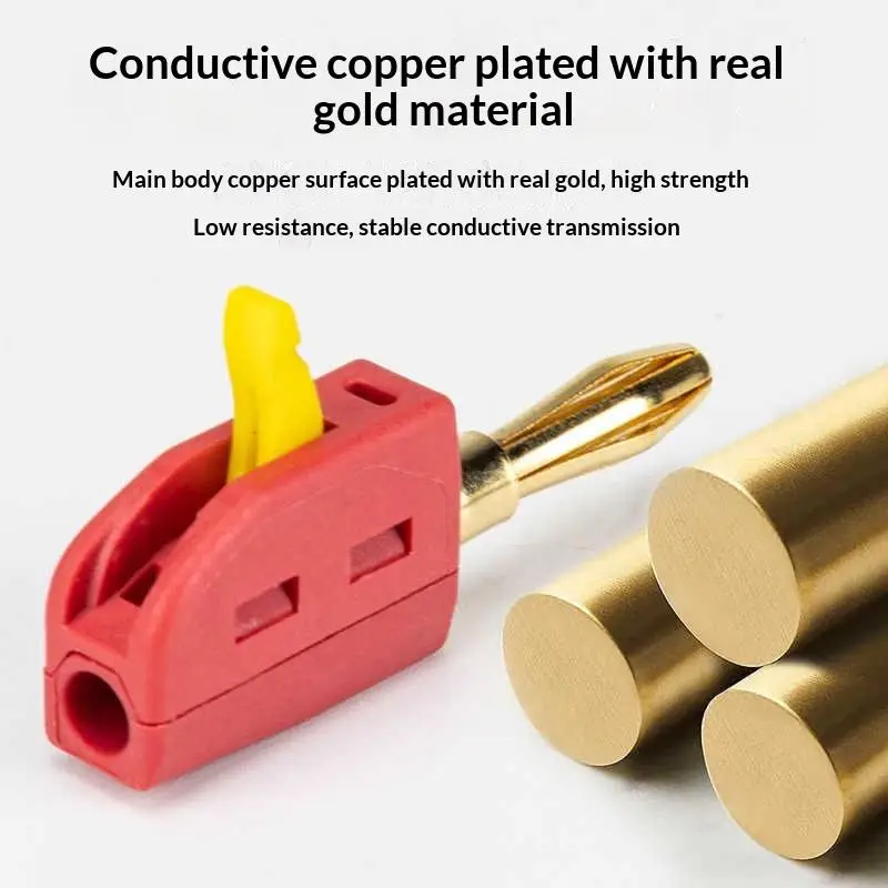 Quick Connect Solderless Banana Plug 32A 3/4mm Gold-Plated High Current Connector for Stage Audio Equipment Setup