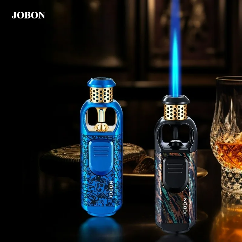 

Зажигалка JOBON: Металлический, прочный, ветрозащитный, с синим пламенем, на бутане, для кемпинга, барбекю, кухни, сигар, курения