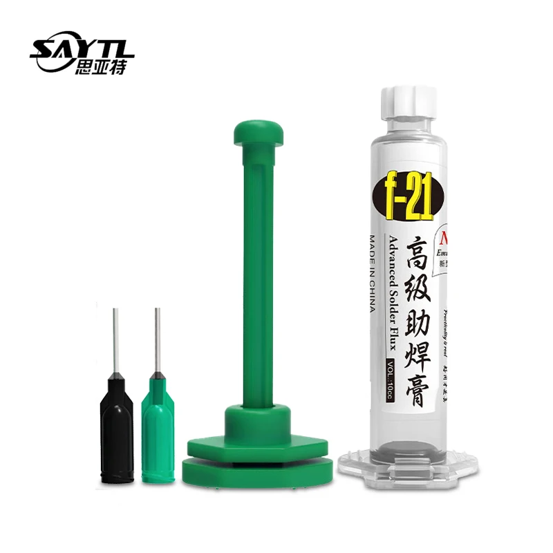 

10CC Advanced Flux Smokeless Syringe Solder Flux solder paste LED BGA SMD PCB Repair No-Clean Welding oil with Booster Needle