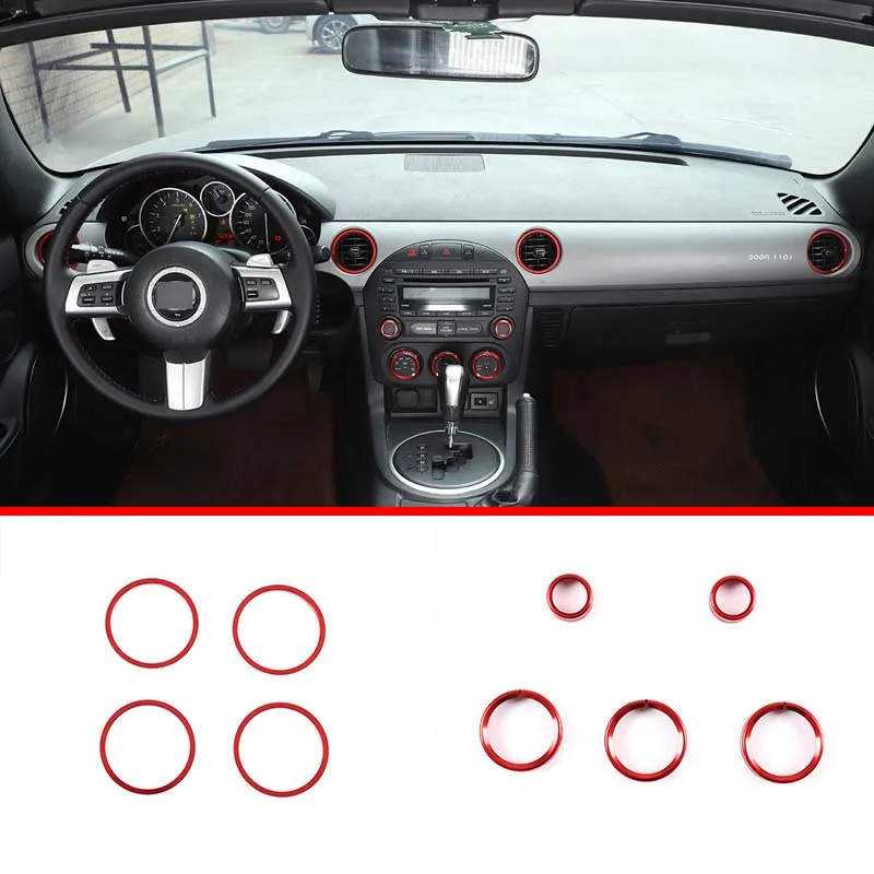 

Aluminum Alloy Car Accessories Air Conditioning Outlet Volume Adjustment Knob Decorative Ring for Mazda MX-5 nc 2009-2015