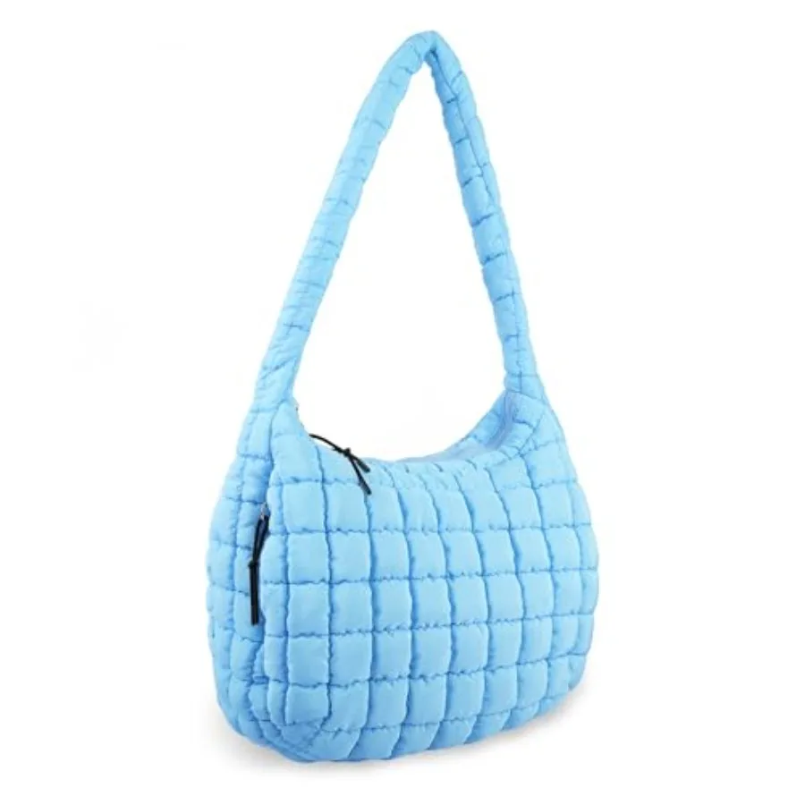 

Quilted Puffer Tote Bag Purse Puffy Crossbody Shoulder BagLightweight Nylon Hobo Bag Puffer Carryall Bag for Women Girl
