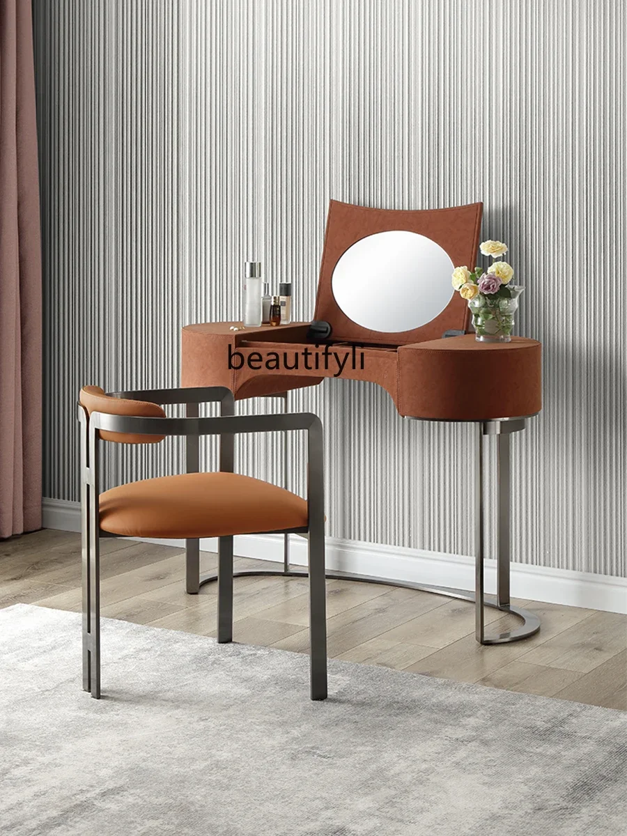 

Italy Post-Modern Light Luxury Solid Wood Master Bedroom Flip Dresser High-End Dresser Home
