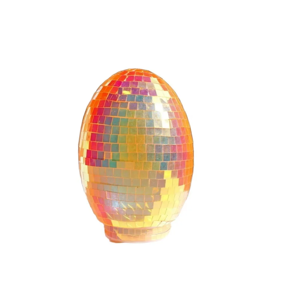Easter Theme Glass Disco Egg Ball Decorative Shimmering Effect Easter Mirror Ball Adorable Egg Ornaments Holiday Gifts
