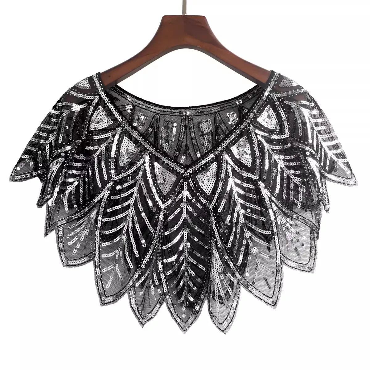 

Женская блестящая кружевная сетчатая пашмина с пайетками, весенне-летняя винтажная солнцезащитная накидка-шаль с воротником R2644