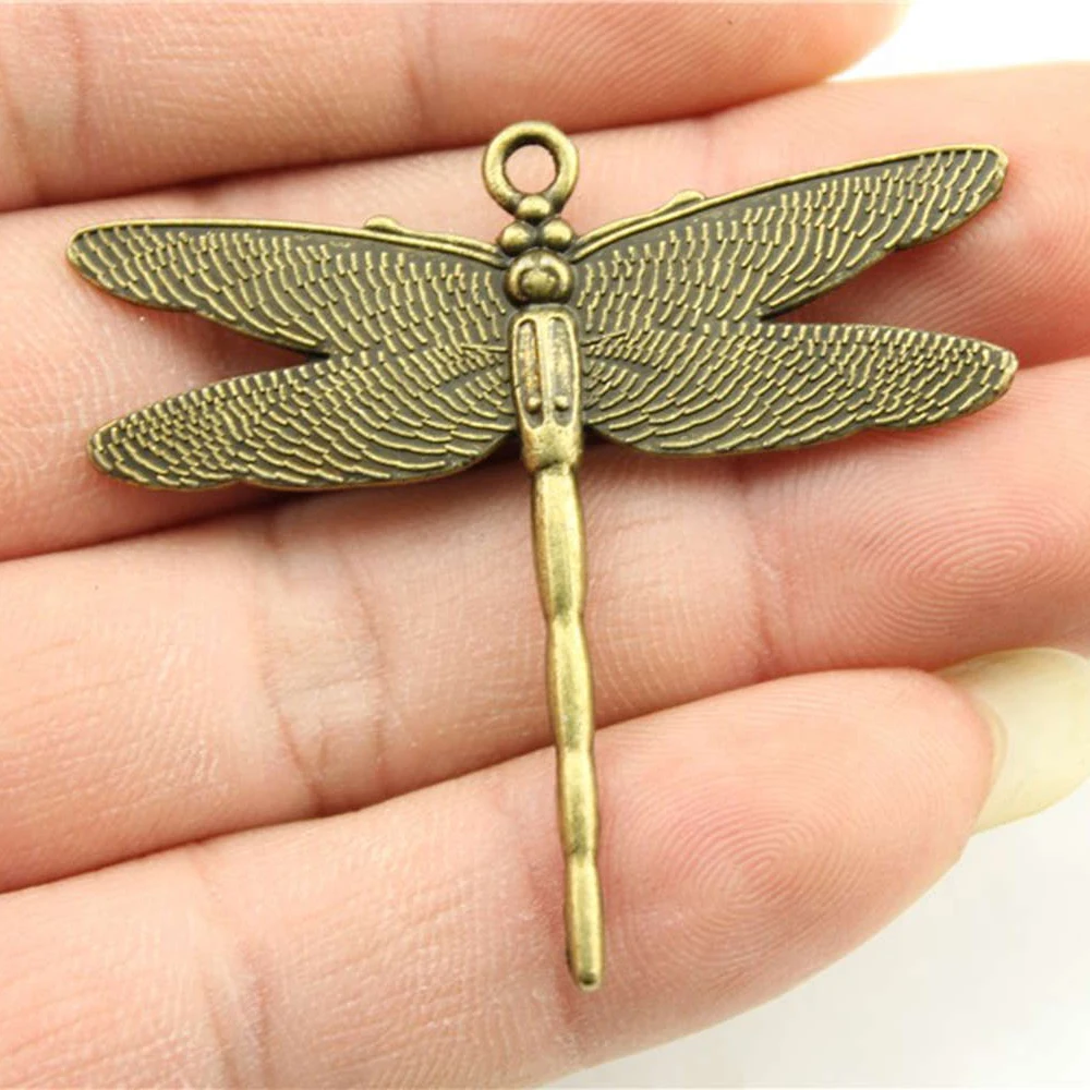 WYSIWYG 3pcs 43x47mm Pendant Dragonfly Dragonfly Charm Pendants For Jewelry Making Antique Silver Color Dragonfly Pendants