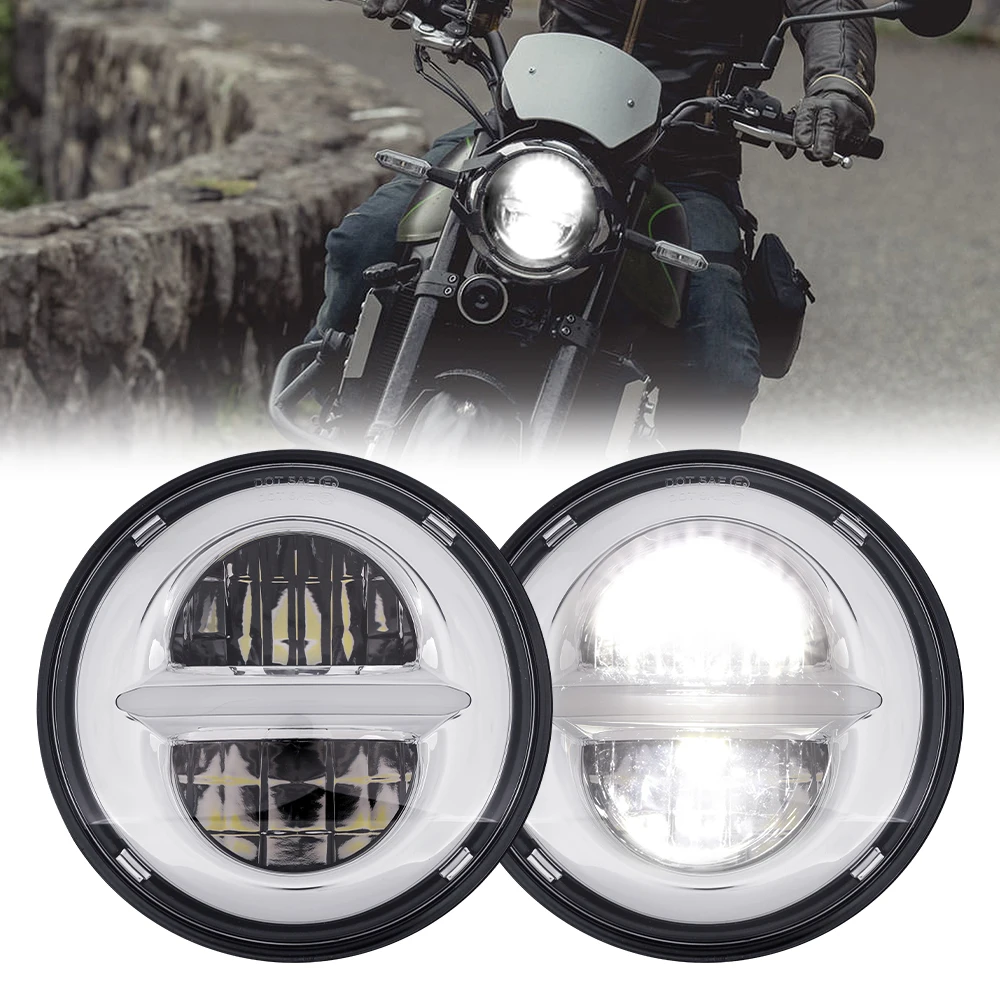 

5.75 Inch Motorcycle LED Headlight for Harley Sportster Dyna Iron 883 1200 5 3/4" Headlamp For Triumph Rocket iii 3