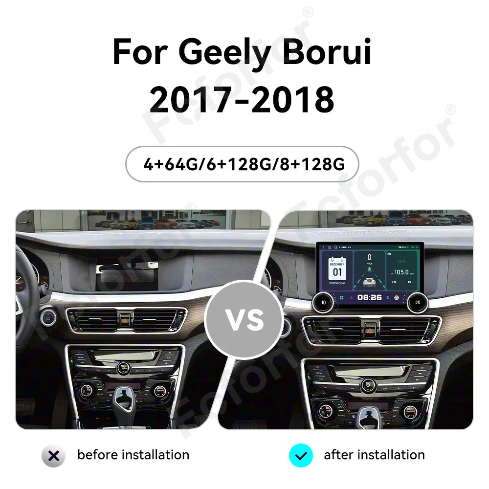 Luxury Edition HD Large Touch Display Android 15 11.5 Inch Wireless CarPlay GPS Navigation Unit For Geely Borui 2017-2018