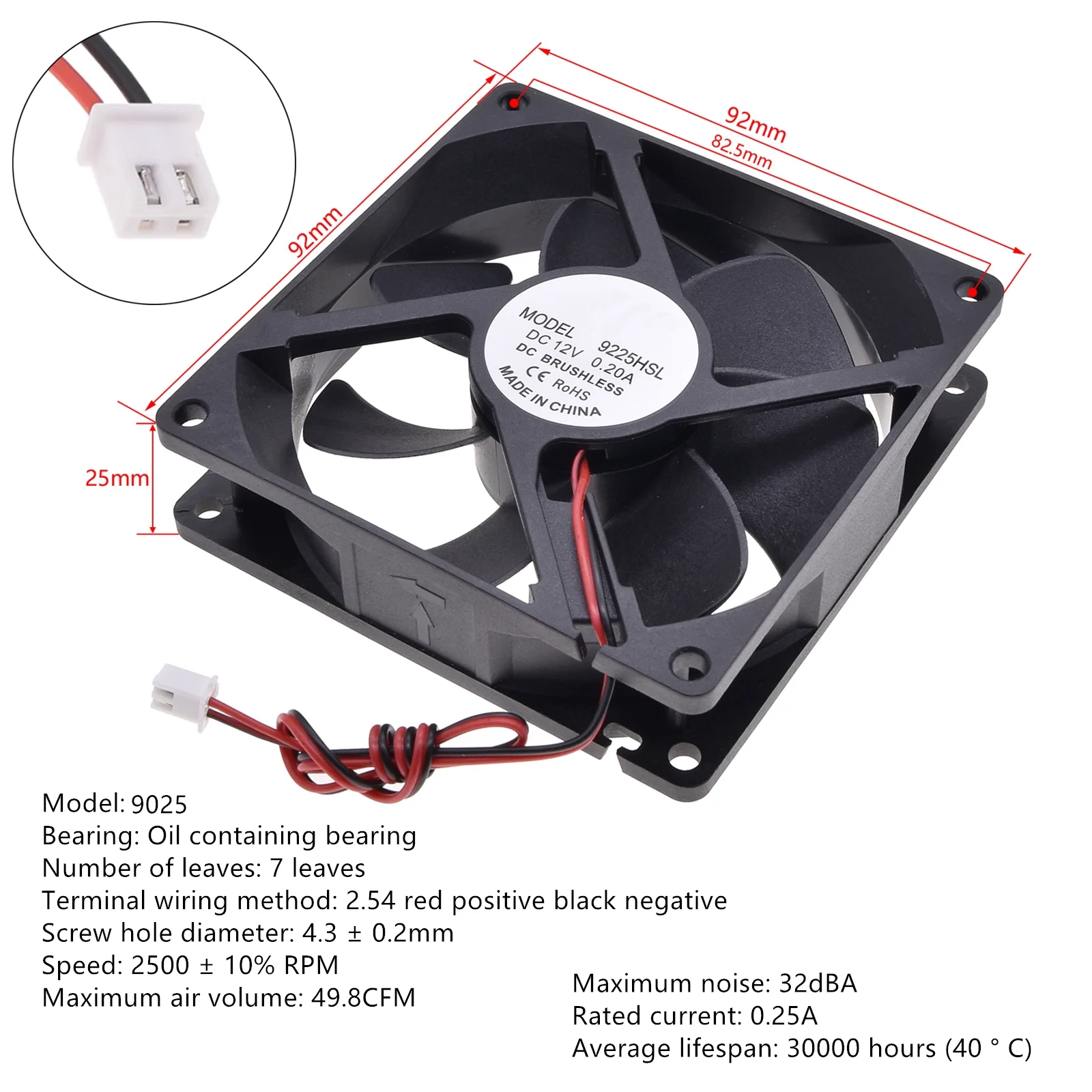 Geräuscharmer DC12V bürstenloser Ölgekühlter Lüfter, für Stromversorgung, Spielzeuggehäuse, verschiedene Größen verfügbar 2 3 4 5 6 7 8 9CM, geräuscharm – Detail 20