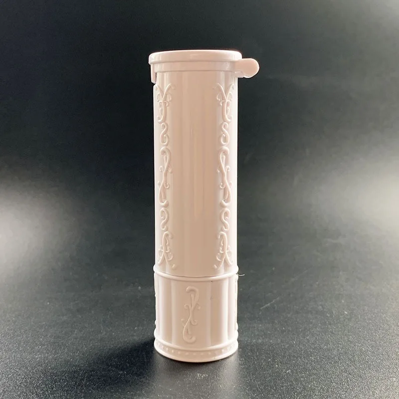 50 Uds. Estuche de lápiz labial de lujo de 12,1mm contenedor vacío tubo de bálsamo labial blanco rosa púrpura con tapa de rosca de espejo embalaje para cosméticos