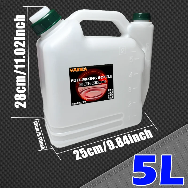 VARIEA- 1L/2L/3.5L/5L-2-Takt-Kraftstoffmischflasche - Kompatibel mit 25:1, 50:1, 40:1, 20:1 Kraftstoffmischungsverhältnissen, auslaufsicheres Design – Detail 6