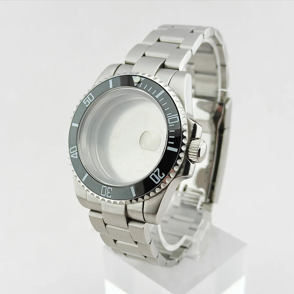 

40.5mm SUB Sapphire crystal Case, Single Calendar Window Transparent Back Cover One-Way Selection Bezel For NH35/36 Movement