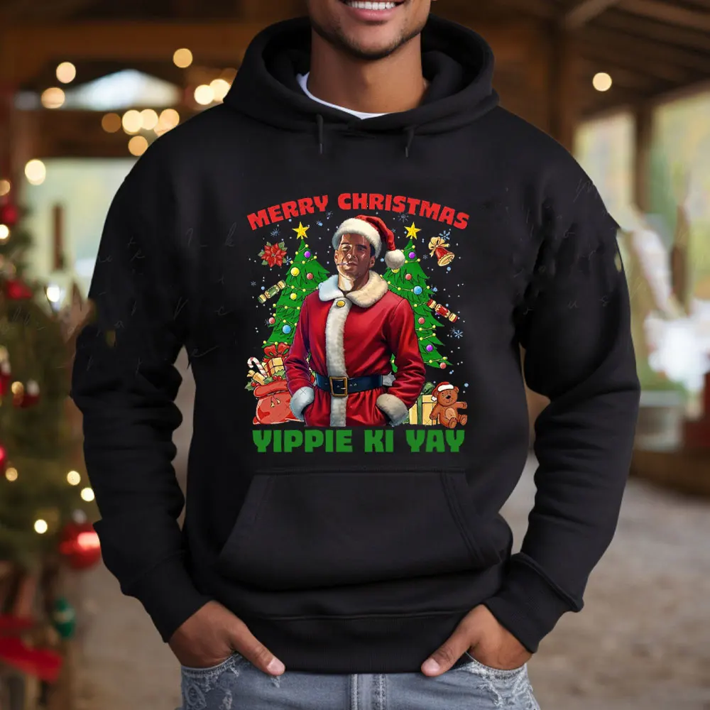 Merry Christmas Die Hard Movie Christmas Leisure Oversized Hoodies Leisure Oversized Hoody Cotton Sweatshirt Men Women's Tops