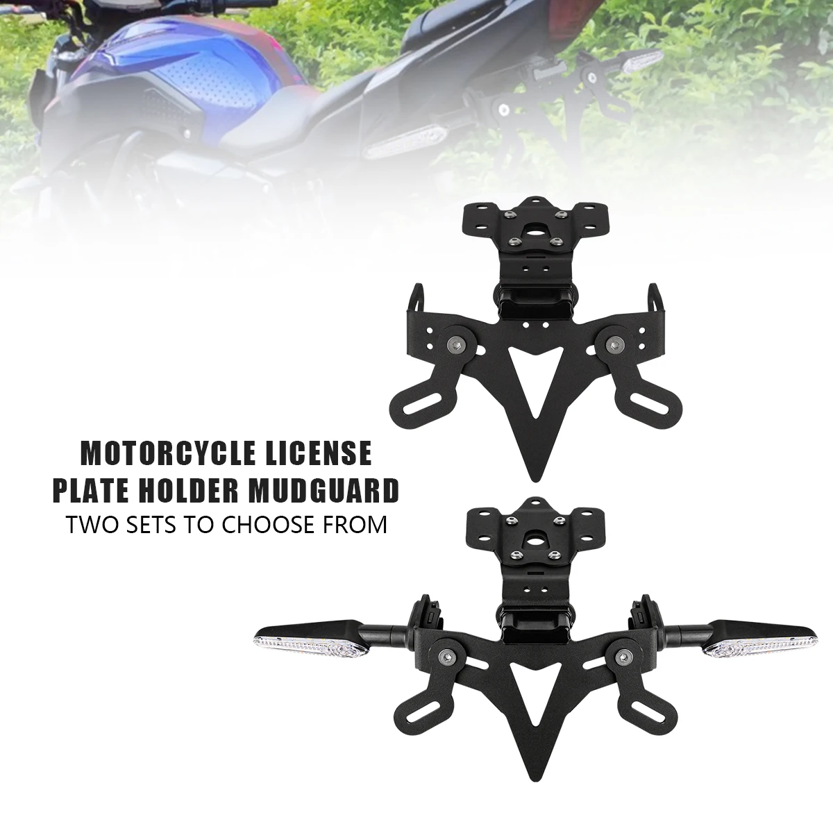 

For Yamaha MT-07/FZ-07 2013-2023 Motorcycle License Plate Holder Fender Eliminator Registration Bracket With LED MT07 MT 07 2018