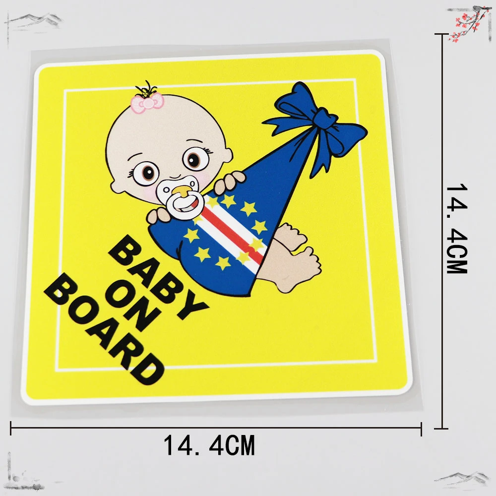 

1 Piece 14.4CMX14.4CM Baby ON Board Pvc Decal Cute shape Car Sticker,KK