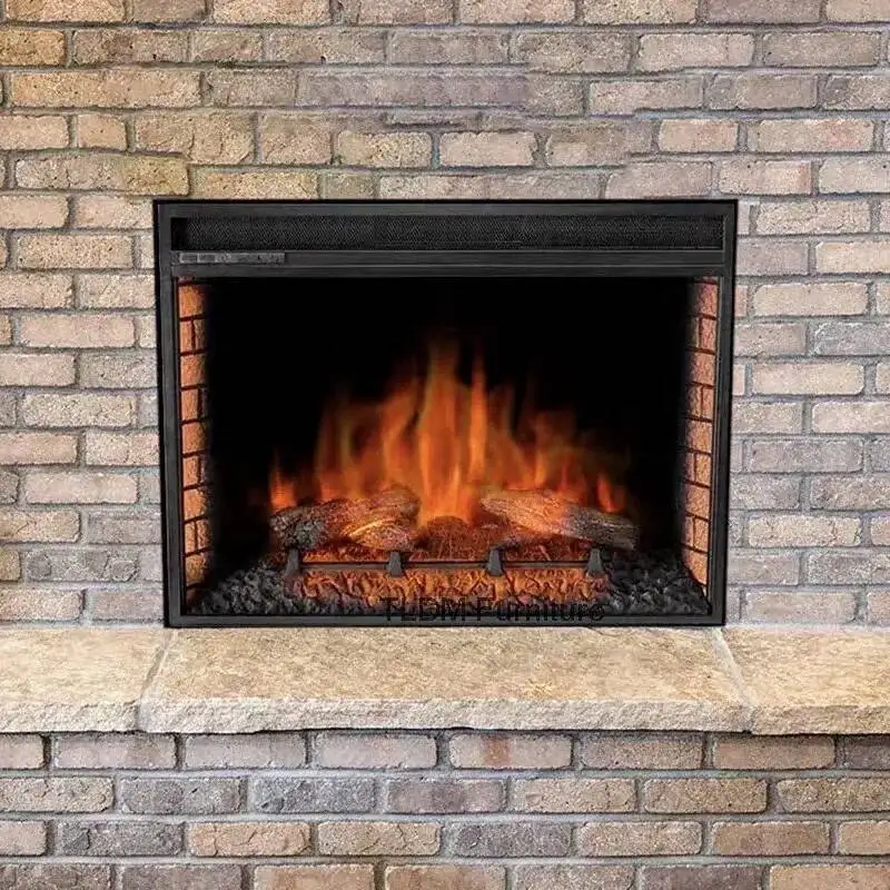 Flame Home Embedded Simple Fireplace Hotel Living Room Heater Simulated Decorative Fireplaces European Wall-mounted Room Decor