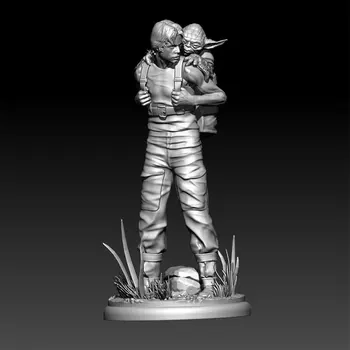 1/24 1/18 수지 모델 키트 소년과 외계인 그림 조각 도색되지 않은 색상 없음 RW-1393