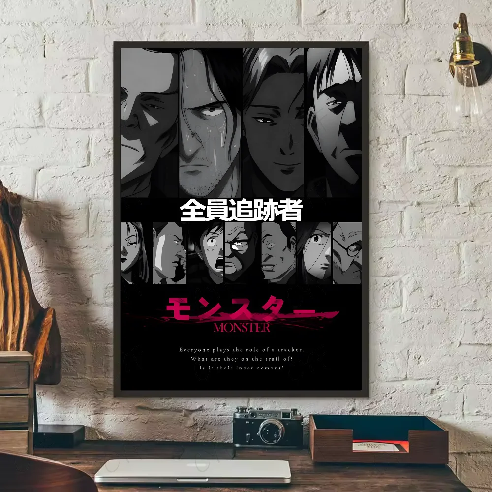ملصق N-Naoki Urasawa S Monster Anime عالي الدقة جدار لاصق مقاوم للماء لغرفة المعيشة المنزلية وغرفة النوم والديكور الجمالي