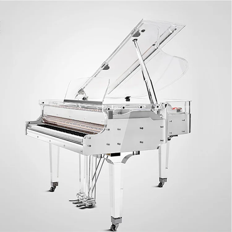 

Hooqu Good Quality Luxury Transparent Grand Acrylic Crystal Grand Piano Keyboard Instrument Acoustic Piano