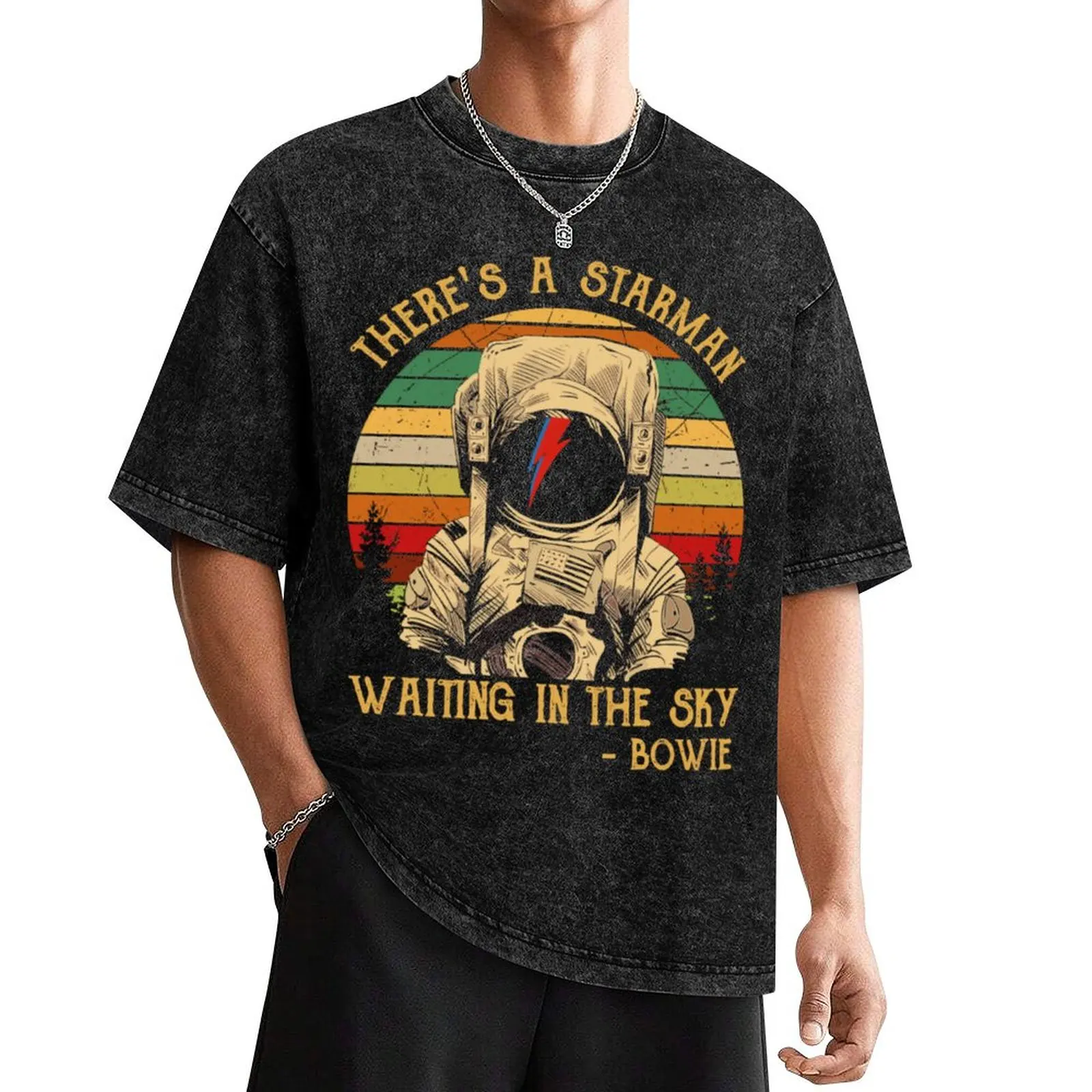

There_s a starman waiting in the sky T-Shirt plus size clothes animal prinfor boys tees shirts men