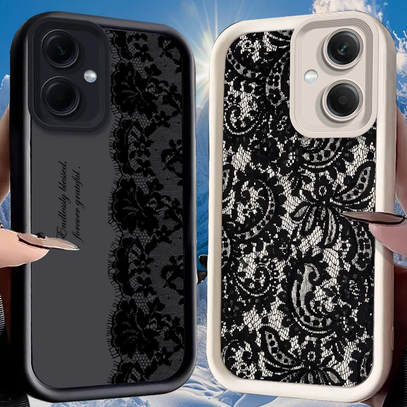 

Hollow Lace Design Case for Xiaomi Redmi Note 14 13 12 Turbo 11S 4G 11 10 Pro Plus 9 14C 13C 12C 9C A2 A1 Silicone Cover Funda