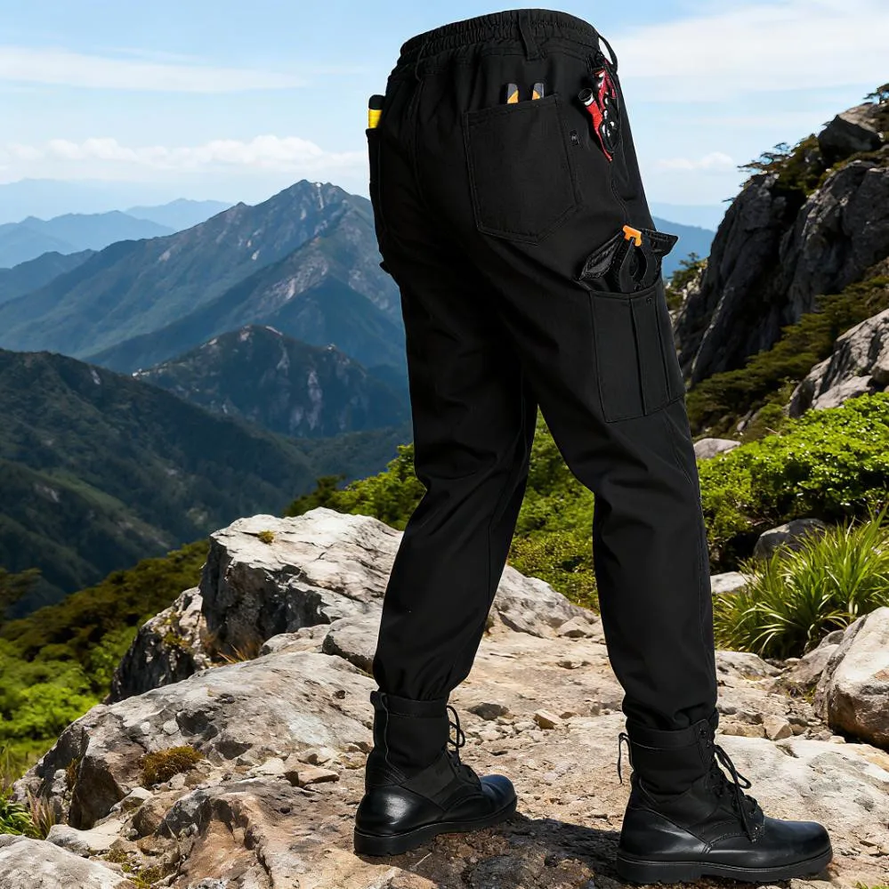 

Outdoor Camouflage Tactical Pants Men's Multiple Pockets Grid Wear-resistant Work Cargo Pants Straight Loose Trousers Overalls