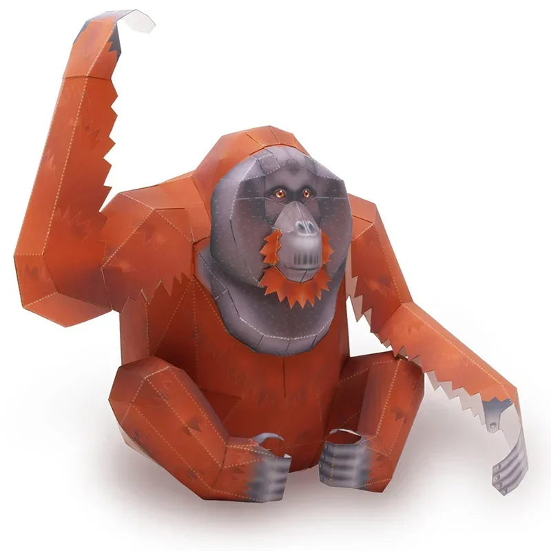 Orangutan الغوريلا اوريغامي الفن للطي صغير لطيف ثلاثية الأبعاد ورقة نموذج Papercraft الحيوان DIY بها بنفسك الاطفال الكبار اليدوية الحرفية اللعب QD-242