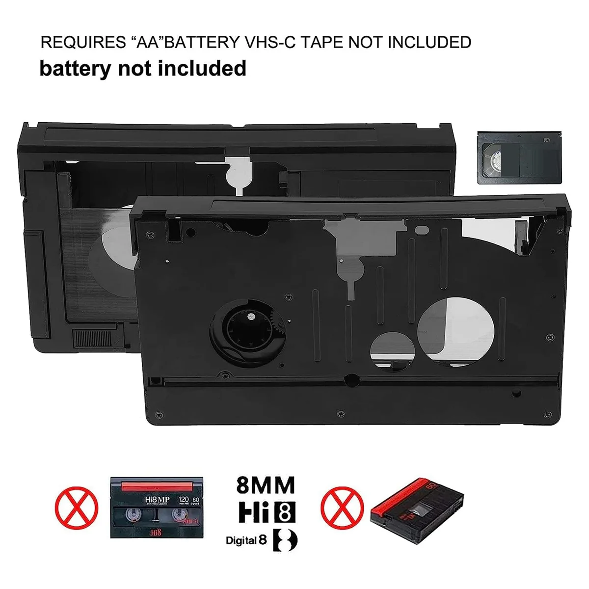 VHS-C SVHS 캠코더용 VHS-C 카세트 어댑터, JVC RCA 파나소닉 전동 VHS 카세트 어댑터, 8mm MiniDV Hi8