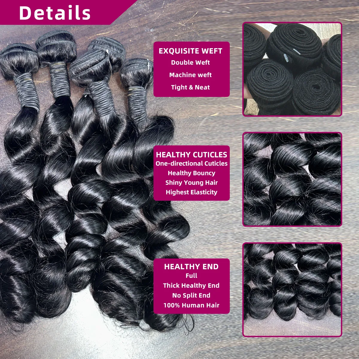 30 Inch Loose Wave Bundles 100% Human Hair Natural Black 14-32 Remy Hair Extensions Raw Hair Bundles For Women 10A Thick Bundles image 2