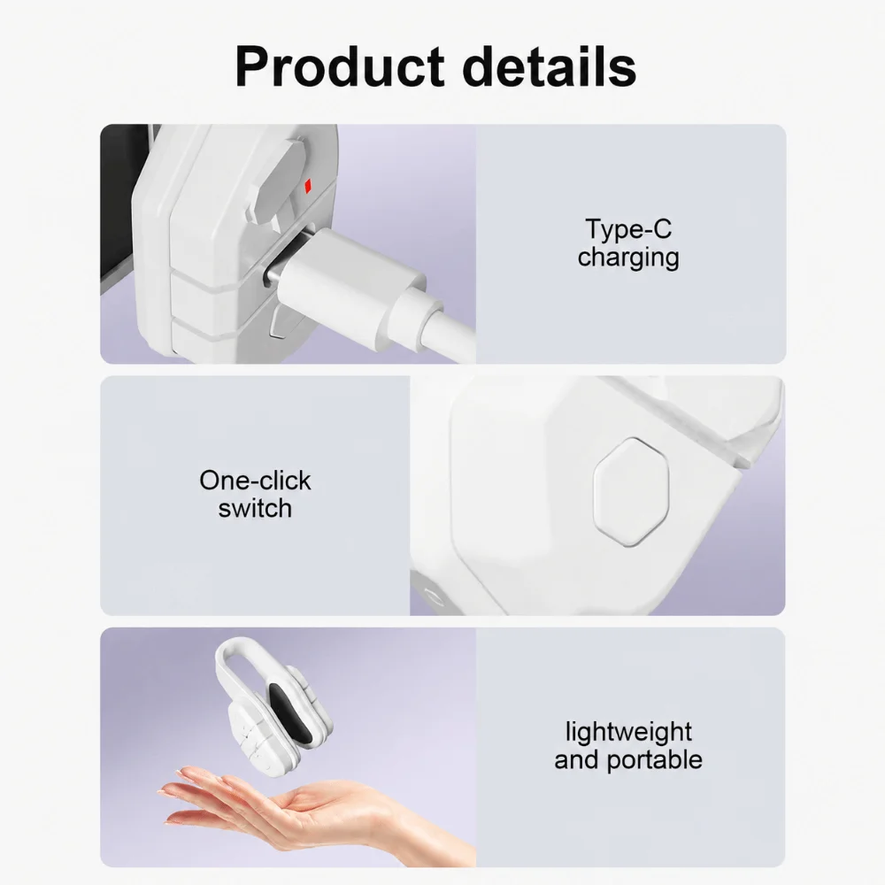 EMS Micro Current Nose Shaper Device Pulse Mode Raise Nose Bridge Nose Massage Gear Refine Nose Wing Electric Clip Frame