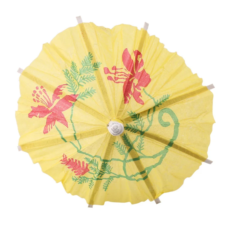 

576Pcs Color Flower Paper Small Umbrella Sign Fruit Sign Cocktail Sign Bar Supplies Fruit Plate Drink Decoration-ABQU