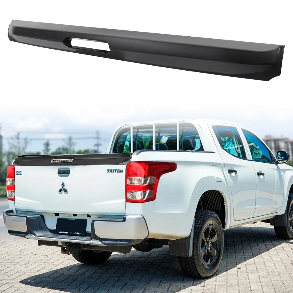 Rear Gate Cover Spoiler Rail Guard for Mitsubishi Triton L200 2015-2018 4Life/Titan/Warrior Matte Black Tailgate Trim Protector