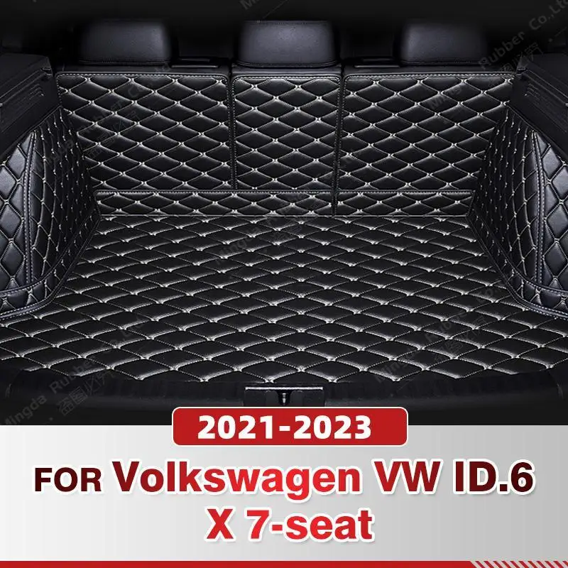 

Для Volkswagen VW ID.6 X 7-местный 2021-2023 автоматический коврик для багажника с полным покрытием, автомобильный защитный коврик, грузовой вкладыш, аксессуары для интерьера