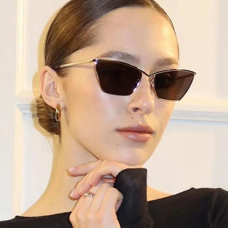 New Metal Cat's Eye Fashion Retro Personalized Sunglasses Outdoor Leisure Sunscreen Driving Trendy Women Sun Glasses