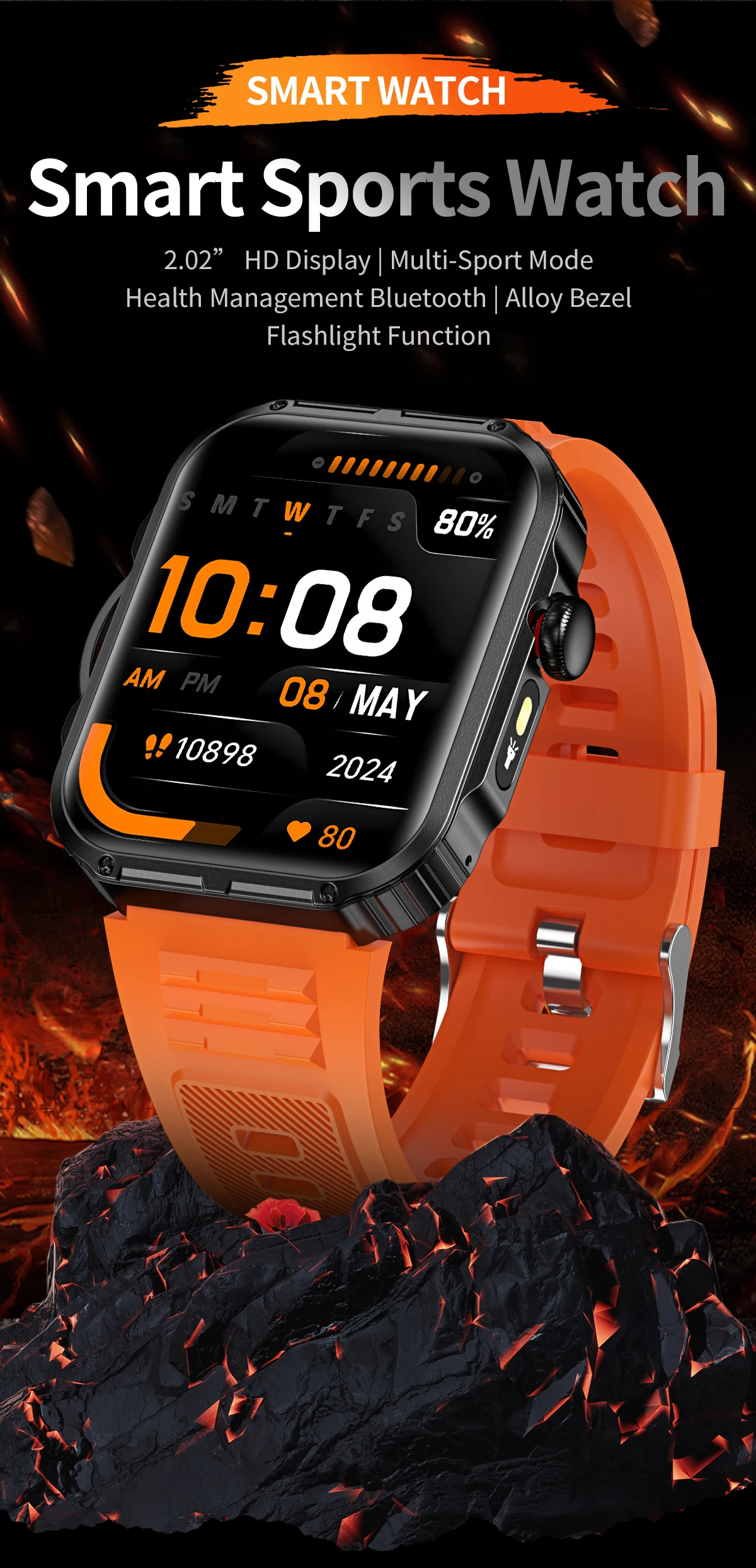 

HDT11 Ultra Smart Fitness Watch with Bluetooth Calling Health Management Sleep Monitoring Multiple Sports Modes Water Resistant