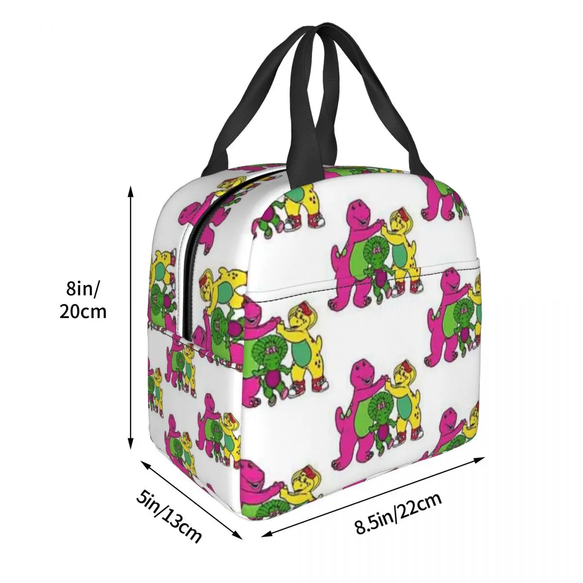 Barney And Friends Lunch Bags Insulated Bento Box Portable Lunch Tote Leakproof Picnic Bags for Woman Children School