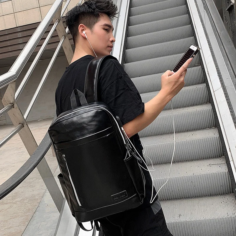 Zaino in pelle da uomo d'affari nuovo zaino in stile coreano borsa per Laptop di grande capacità zaino da viaggio maschile impermeabile di lusso