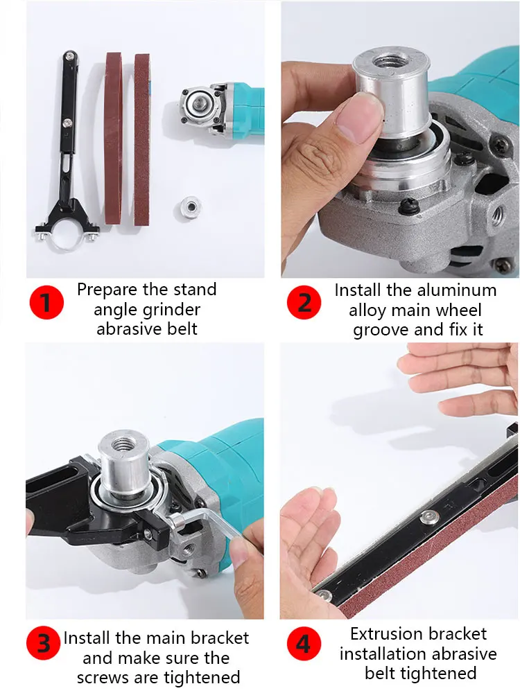 Stainless Steel Sanding Adapter Accessories Suitable For The Model 100/115/125 Angle Grinder To Modified To Sand Belt Machine