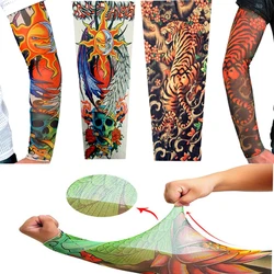 Manches de tatouage imprimées pour hommes et femmes, 1 pièce, grande taille, équitation d'été, conduite, manches de bras imprimées, Protection solaire Uv, chauffe-bras pour hommes et femmes