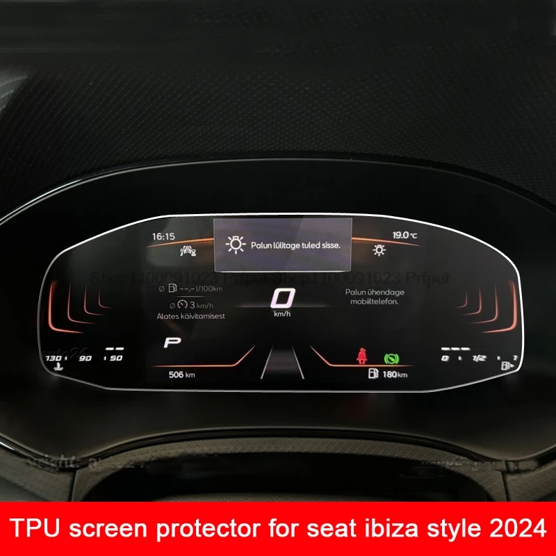 TPU Film screen Protector For seat ibiza style 2024 Car Instrument Panel Protector Dashboard Center Control