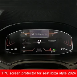 TPU Film screen Protector For seat ibiza style 2024 Car Instrument Panel Protector Dashboard Center Control