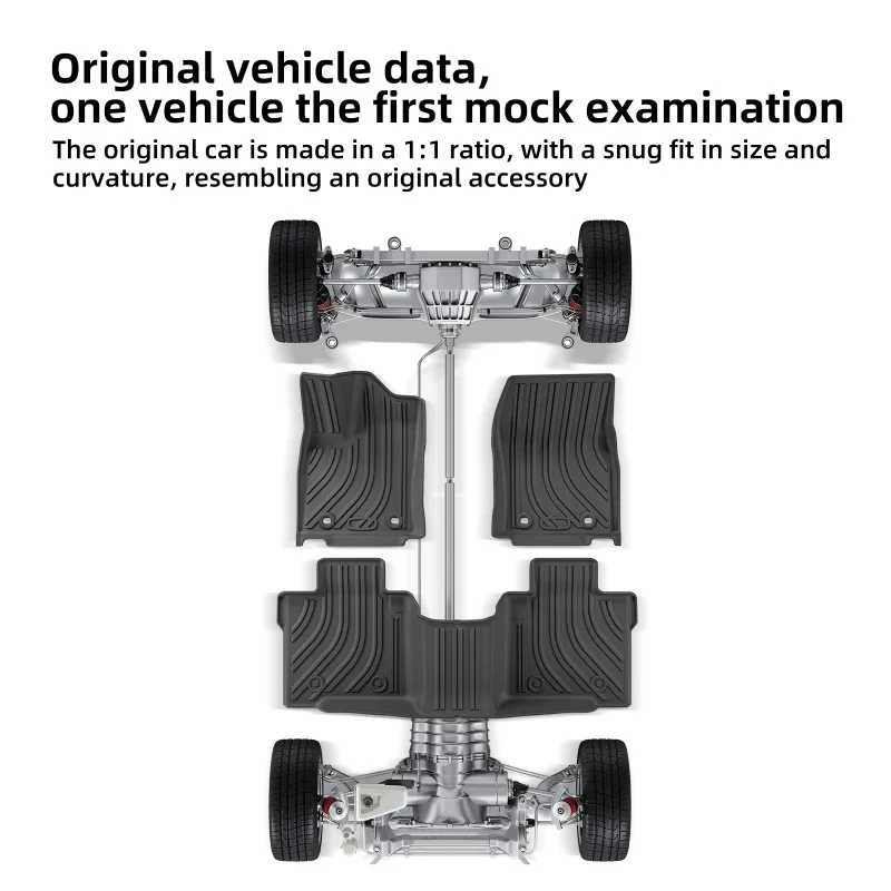 Fußmatten für Toyota Tundra 2022-2024 CrewMax Cab, Allwetter-Fußmatten, TPE 3D Fußmatte, Schwarz, Linkslenker – Detail 6