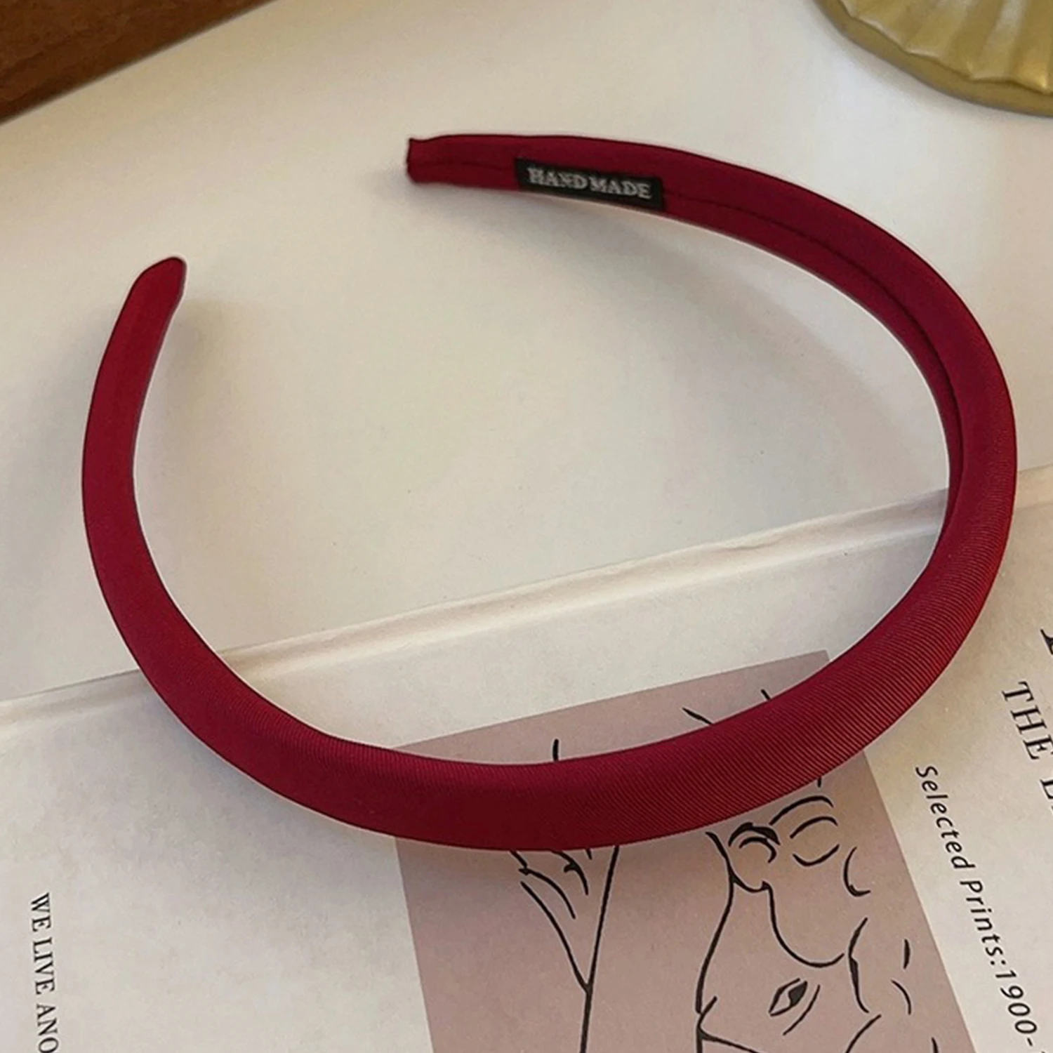 Wine Red Classic Velvet Hair Band Headband American Hot Girl Red Plush Thickened Headwear Hair Hoop for Women Banquet Hairband