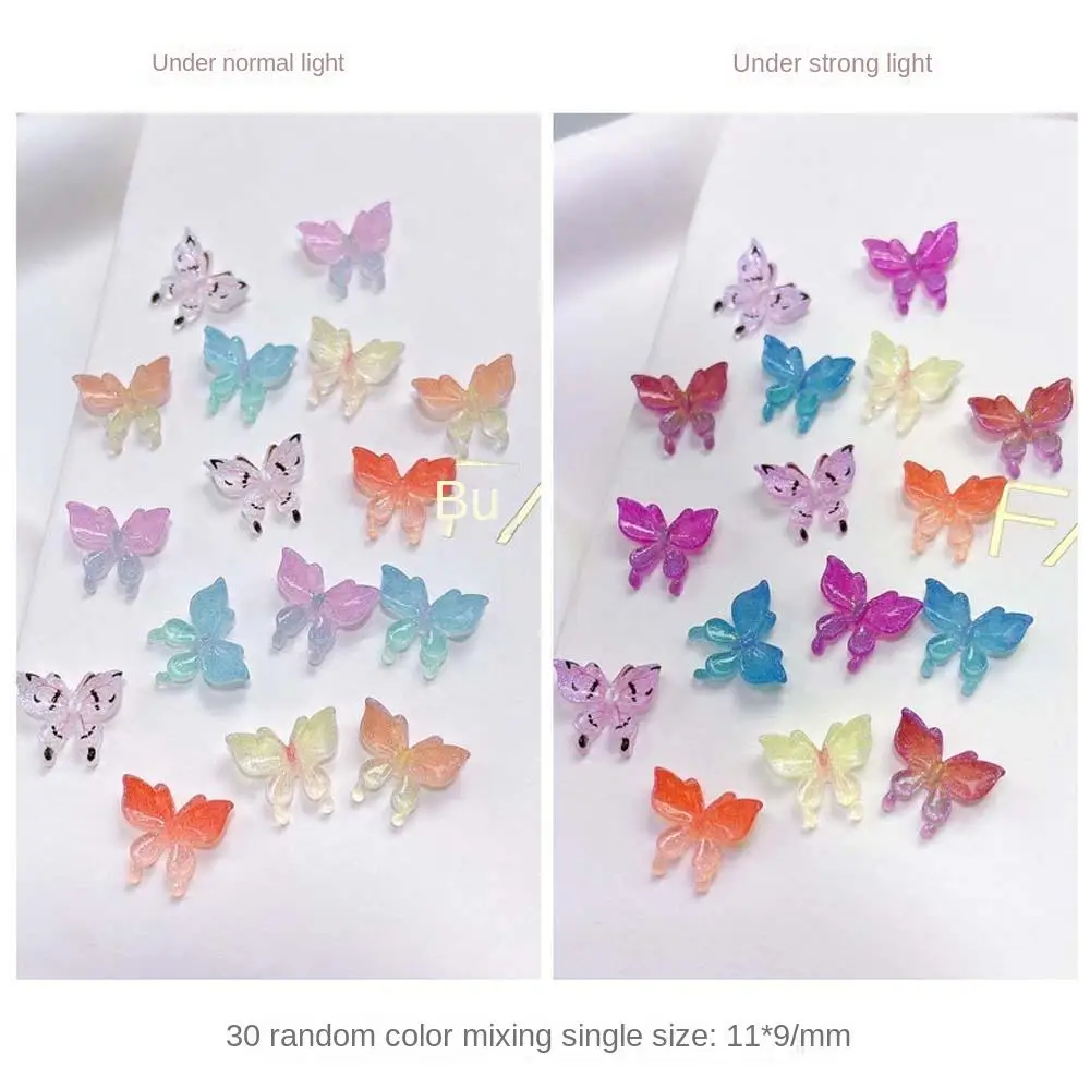 Manicure Accessories Nail Ornament Random Color Butterfly Nail Decorations Nail Jewelry Nail Rhinestones 3D Nail Art Drills