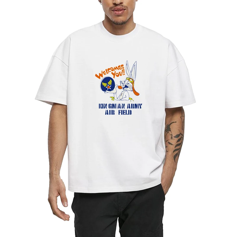 

Printed T-shirt Cotton B-Bugs B-Bunnys Summer New in Tops Gifts for Men Vintage Streetwear Y2k Men's Clothing Short Sleeve Tee