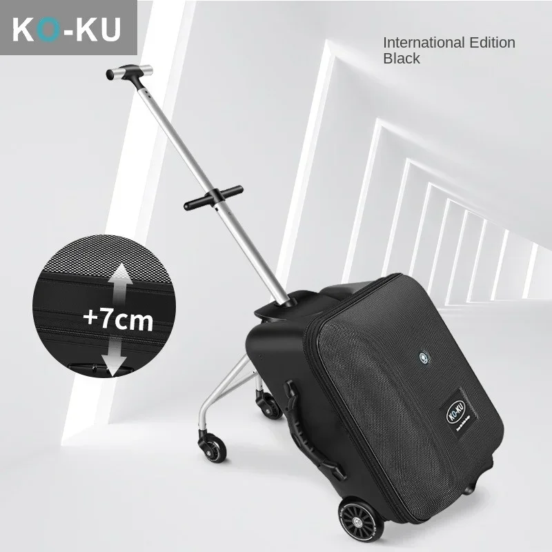 Kids Suitcase Fashion Upgraded Version Baby Sitting on Trolley Tavel Bag Suitcase Carry on Rolling Luggage 20 Inch for Kids