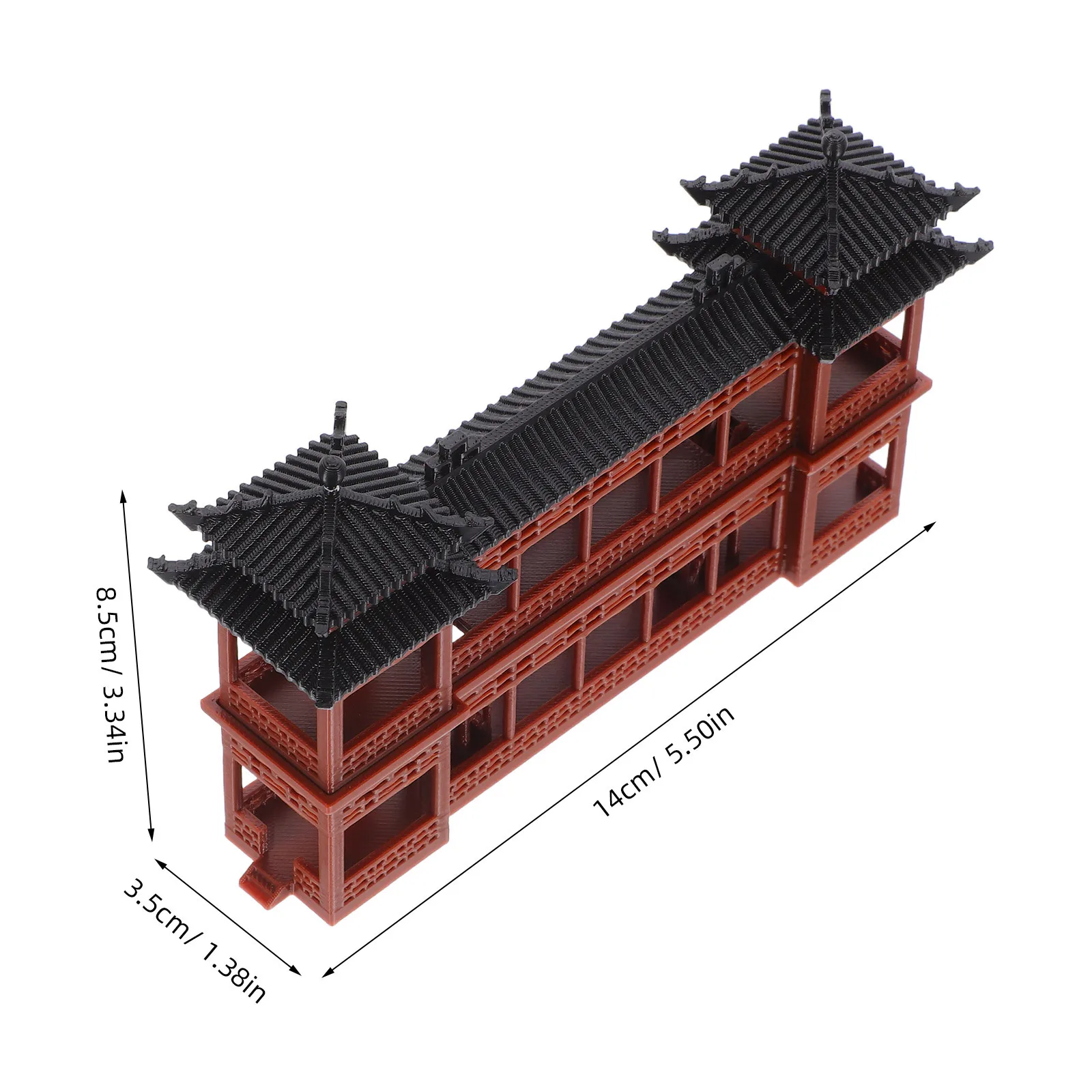 1 قطعة المشهد الصغير الصينية القديمة جناح مصغرة حديقة ديكور المنزل مكتب سطح المكتب خزان الأسماك عرض العمارة الآسيوية #5