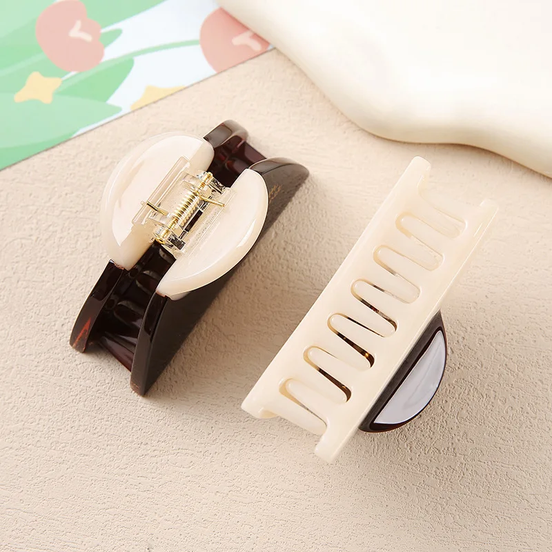 2025 جديد أنيق خمر مشبك شعر فرنسي نغمتين الخشب رخامي تصميم مخلب شعر عادية يوميا لطيف مقاطع الشعر إكسسوارات الشعر