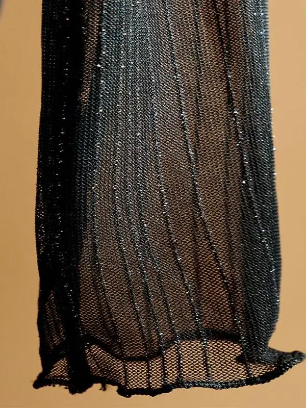 Top a Collo Alto con Base in Pizzo per Donna, Abbigliamento Interno Autunno Inverno, Stratificato, Trasparente, Lungo, Aderente