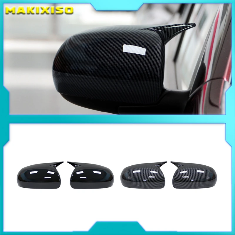 For KIA K3 Cerato Forte 2009-2017 Carbon Fiber Car Exterior Body Side Door Rearview Mirror Cover Cap Shell Housing Sticker Trim